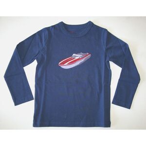 MINI Boden Baby boys top shirt tee blue red speed boat long sleeve 1.5-2 18-24